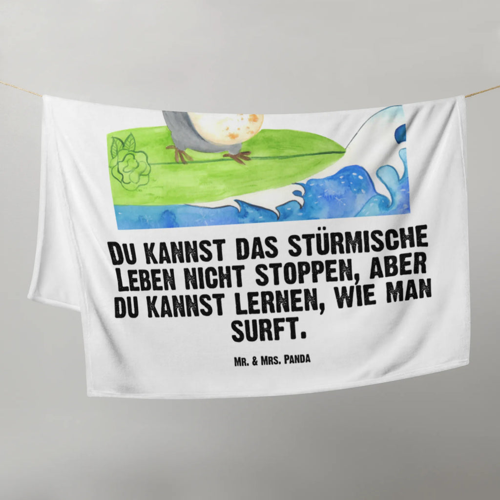Kocyk dla niemowląt Pingwin surfista Geschenk Geburt, Babyecke Kuscheldecke, Krabbeldecke, Babygeschenk, Babydecke, Pinguin, Portugal, Wellen reiten, surfen, Wellen, Urlaub, Surfer, Hawaii, Pinguine