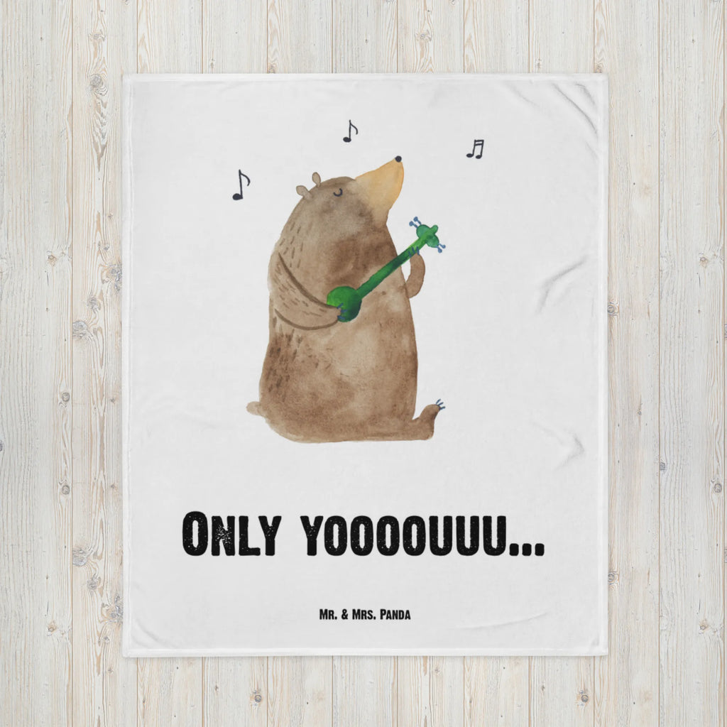 Kocyk dla niemowląt niedźwiedź Gitara Babydecke, Babygeschenk, Krabbeldecke, Babyecke Kuscheldecke, Geschenk Geburt, Bär, Teddy, Teddybär