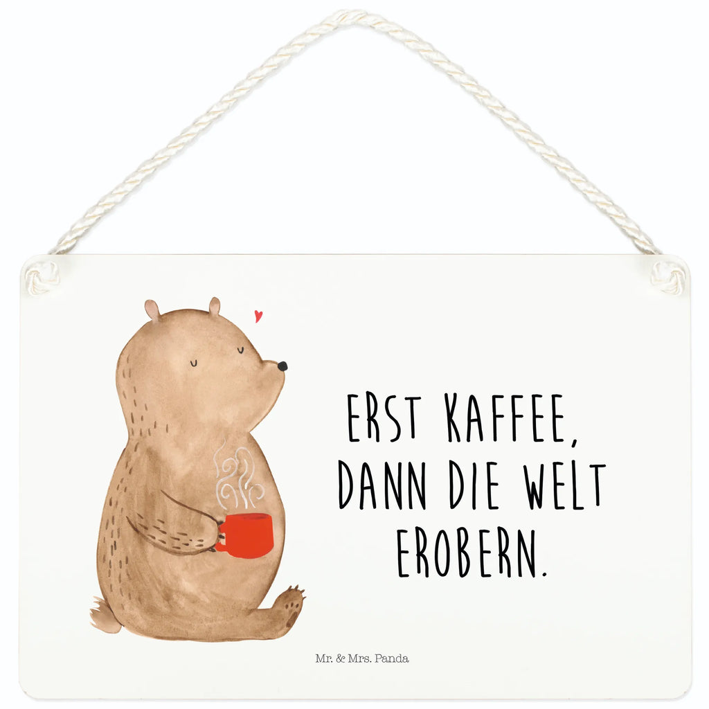 Decorative sign bear Coffee Schild mit Spruch, sprüche schild, Holztafel, Türschild Familie, hängeschild, wandhänger, Dekoschild, Türschild, Schild, Wandschild, Deko Schild, dekoration schild, Badschild, holzbild, Deko Wandtafel, dekoschilder, Küchenschild, Holzschild, dekotafel, Motivschild, wandtafel, Spruchschild, Teddybär, Teddy, Bär, Coffee, Kaffee, Guten Morgen, Morgenroutine, Motivation, Bären, Welt Erobern, Welt Retten