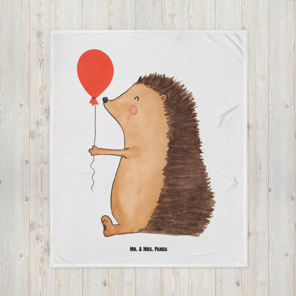 Kocyk dla niemowląt jeż balon Geschenk Geburt, Babygeschenk, Krabbeldecke, Babyecke Kuscheldecke, Babydecke, Tiermotive, Gute Laune, lustige Sprüche, Tiere, Glückwunsch, Geburtstagskind, Geburtstag, Herzlichen Glückwunsch, Happy Birthday, Ballon, Igel