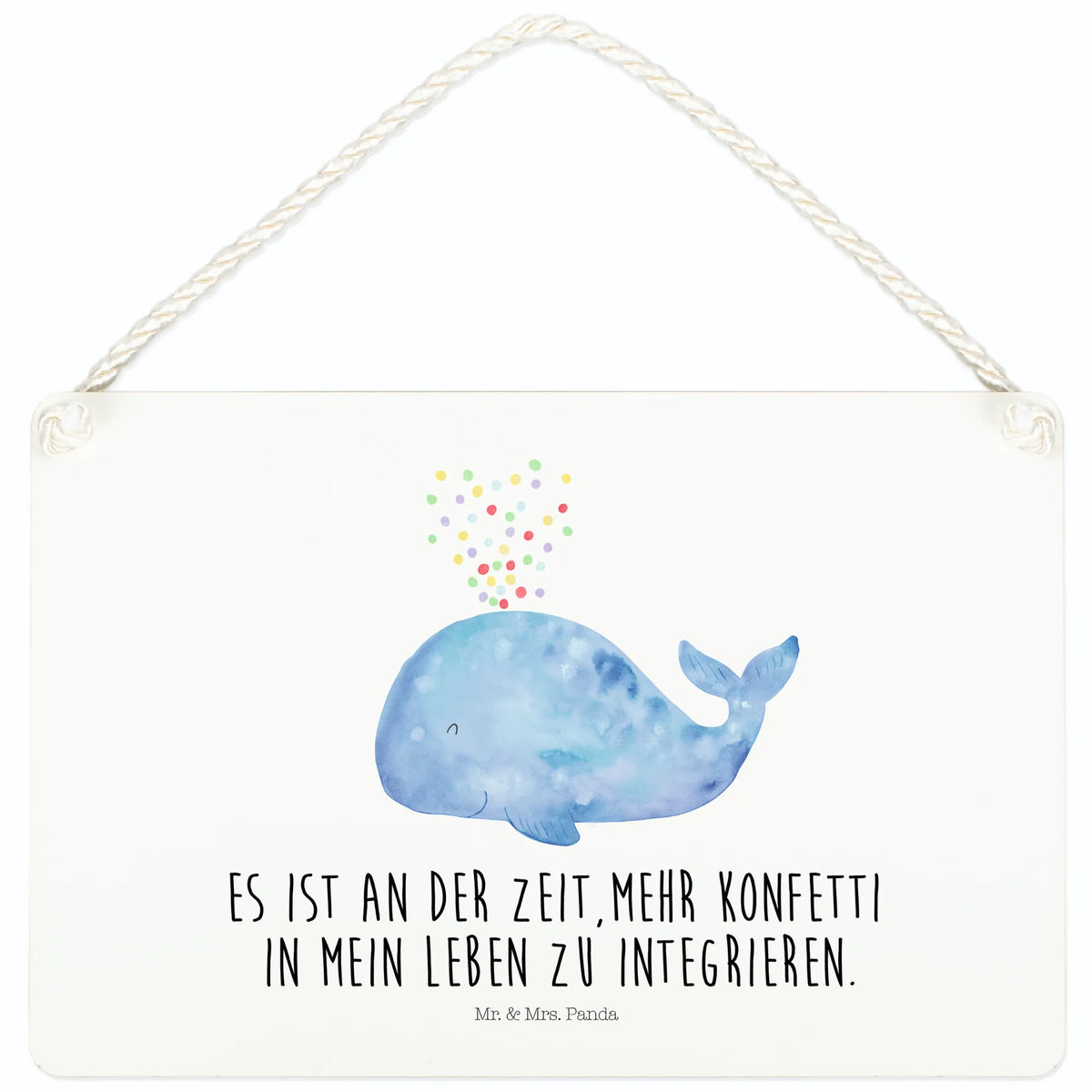 Decorative sign whale confetti