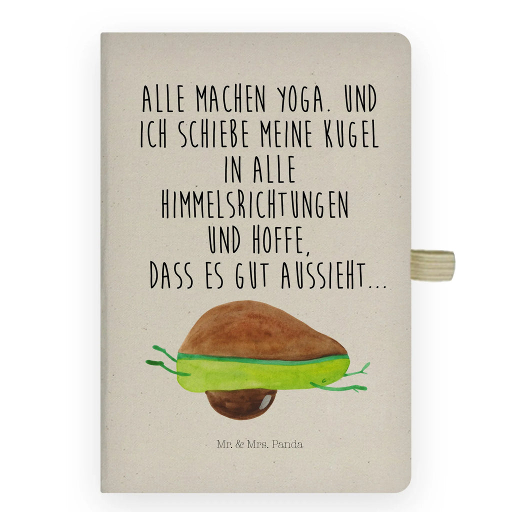 Cotton notebook avocado yoga Notizen, Eintragebuch, Tagebuch, Notizblock, Adressbuch, Journal, Kladde, Skizzenbuch, Notizheft, Schreibbuch, Schreibheft, Avocado, Veggie, Vegan, Gesund, Avocado Yoga Vegan