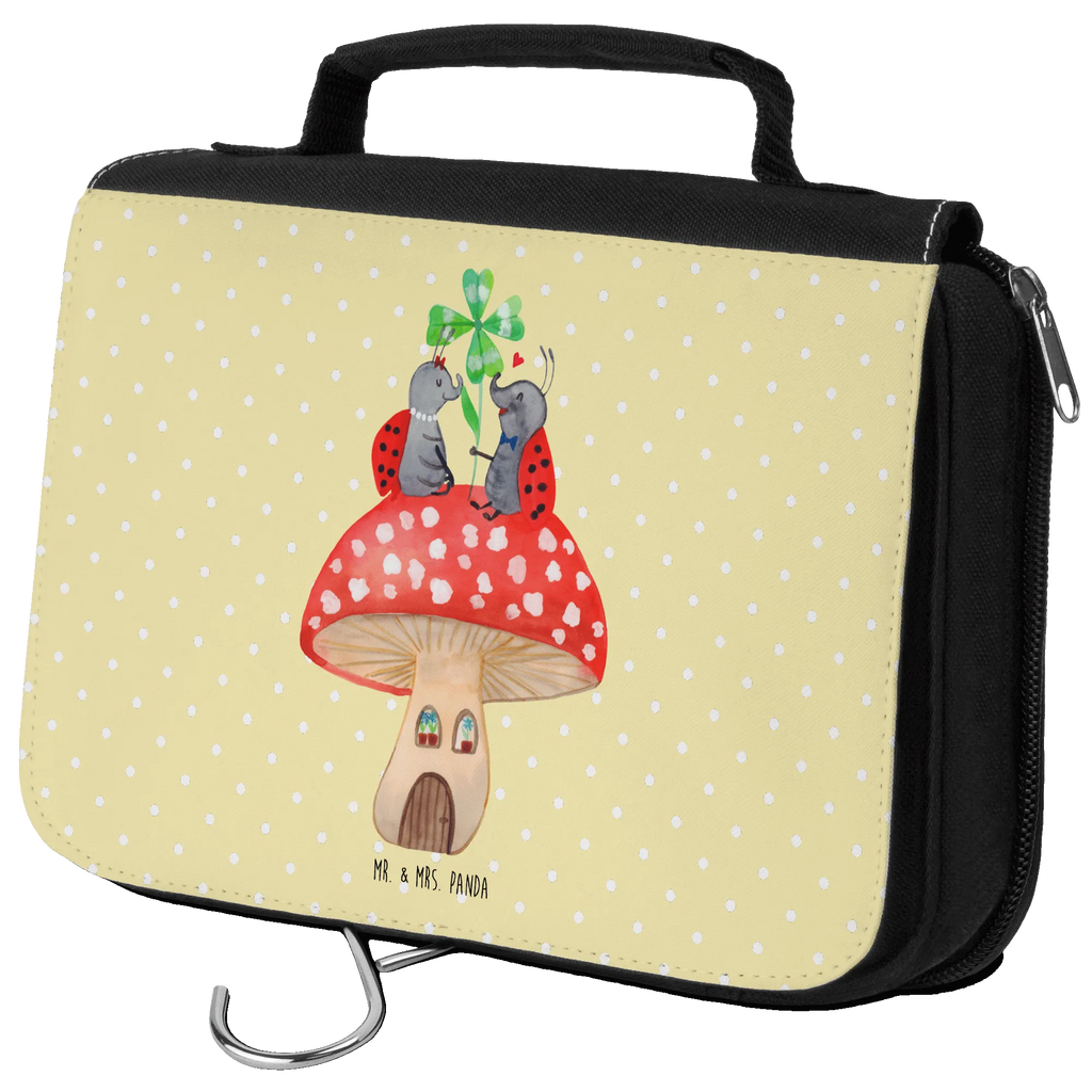 Wash bag ladybug toadstool Necessaire, Waschtasche, Schminktasche, Kulturtasche, Schminkbeutel, hygienebeutel, Kulturbeutel Waschbar, hygienetasche, Kulturbeutel, Toilettentasche, Kosmetiktasche, Reisebeutel, badtasche, beautycase, Waschbeutel, Lustige Sprüche, Tiere, Tiermotive, Gute Laune, Fliegenpilz, Fleigenpilzhaus, Marienkäfer, Wohnung, Haus, Zuhause