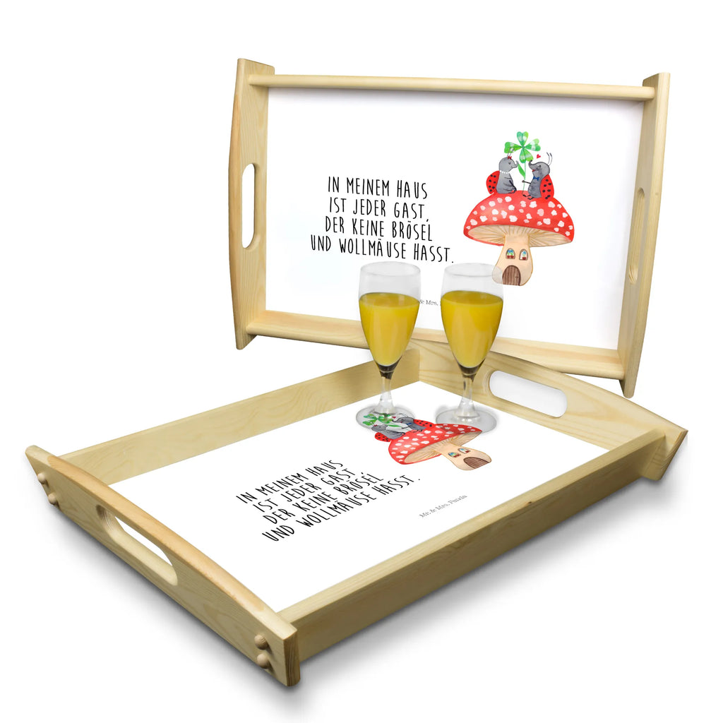 Serving tray ladybug toadstool Tablett, Serviertablett, Dekotablett, Holztablett, Frühstückstablett, Küchentablett, Tiermotive, Gute Laune, lustige Sprüche, Tiere, Wohnung, Haus, Marienkäfer, zuhause, Fleigenpilzhaus, Fliegenpilz