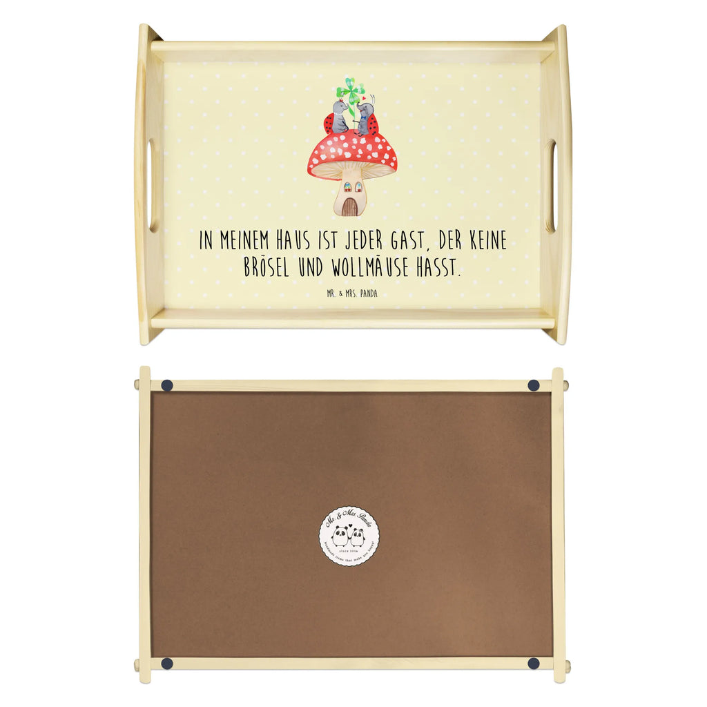 Serving tray ladybug toadstool Tablett, Serviertablett, Dekotablett, Holztablett, Frühstückstablett, Küchentablett, Tiermotive, Gute Laune, lustige Sprüche, Tiere, Wohnung, Haus, Marienkäfer, zuhause, Fleigenpilzhaus, Fliegenpilz