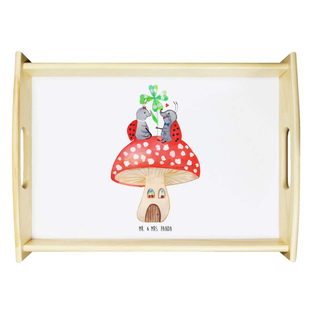 Serving tray ladybug toadstool Tablett, Serviertablett, Dekotablett, Holztablett, Frühstückstablett, Küchentablett, Tiermotive, Gute Laune, lustige Sprüche, Tiere, Wohnung, Haus, Marienkäfer, zuhause, Fleigenpilzhaus, Fliegenpilz