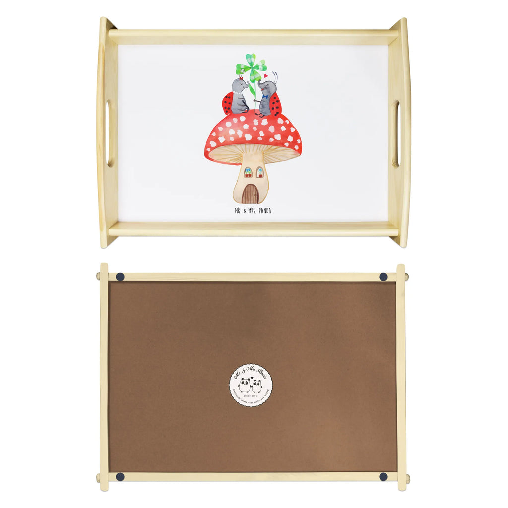 Serving tray ladybug toadstool Tablett, Serviertablett, Dekotablett, Holztablett, Frühstückstablett, Küchentablett, Tiermotive, Gute Laune, lustige Sprüche, Tiere, Wohnung, Haus, Marienkäfer, zuhause, Fleigenpilzhaus, Fliegenpilz
