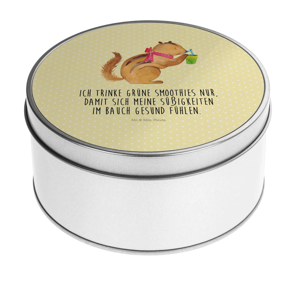 Round tin Squirrel smoothies storage, tin can, gift box, tin, storage tin, cookie tin, small animals, cute, funny, cute animal motives, hand drawn, small world, funny sayings, good mood, happy, gifts, gift ideas, special gifts, animal lover, card, chipmunks, Green smoothies, weight loss, squirrels, diet