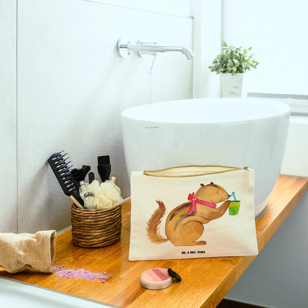 Make-up bag Squirrel smoothies Schminkbeutel, Kulturtasche, toiletry bag, pinsel tasche, utensilientasche, beauty tasche, Mäppchen, beauty case, Federmappe, Kulturbeutel, Waschbeutel, aufbewahrungstasche, aufbewahrungsbeutel, Schlampermäppchen, Etui, Kosmetiktasche, kosmetiktäschchen, Schminktasche, Schminktäschchen, Waschtasche, pencil case, Stiftemäppchen, Kosmetikbeutel, Tiermotive, Tiere, Lustige Sprüche, Gute Laune, Diät, Green Smoothies, Eichhörnchen, Abnehmen, Streifenhörnchen