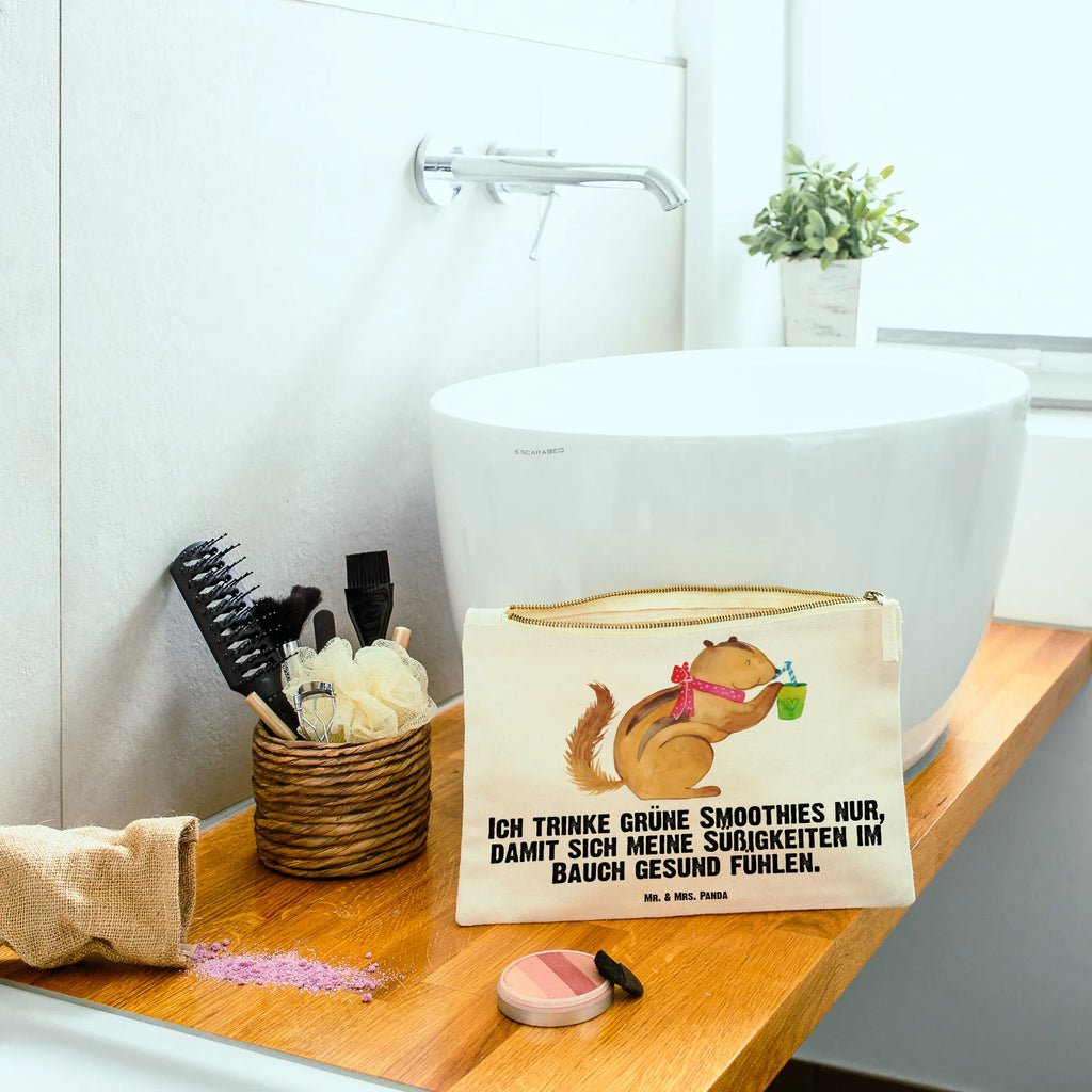 Make-up bag Squirrel smoothies Schminkbeutel, Kulturtasche, toiletry bag, pinsel tasche, utensilientasche, beauty tasche, Mäppchen, beauty case, Federmappe, Kulturbeutel, Waschbeutel, aufbewahrungstasche, aufbewahrungsbeutel, Schlampermäppchen, Etui, Kosmetiktasche, kosmetiktäschchen, Schminktasche, Schminktäschchen, Waschtasche, pencil case, Stiftemäppchen, Kosmetikbeutel, Tiermotive, Tiere, Lustige Sprüche, Gute Laune, Diät, Green Smoothies, Eichhörnchen, Abnehmen, Streifenhörnchen