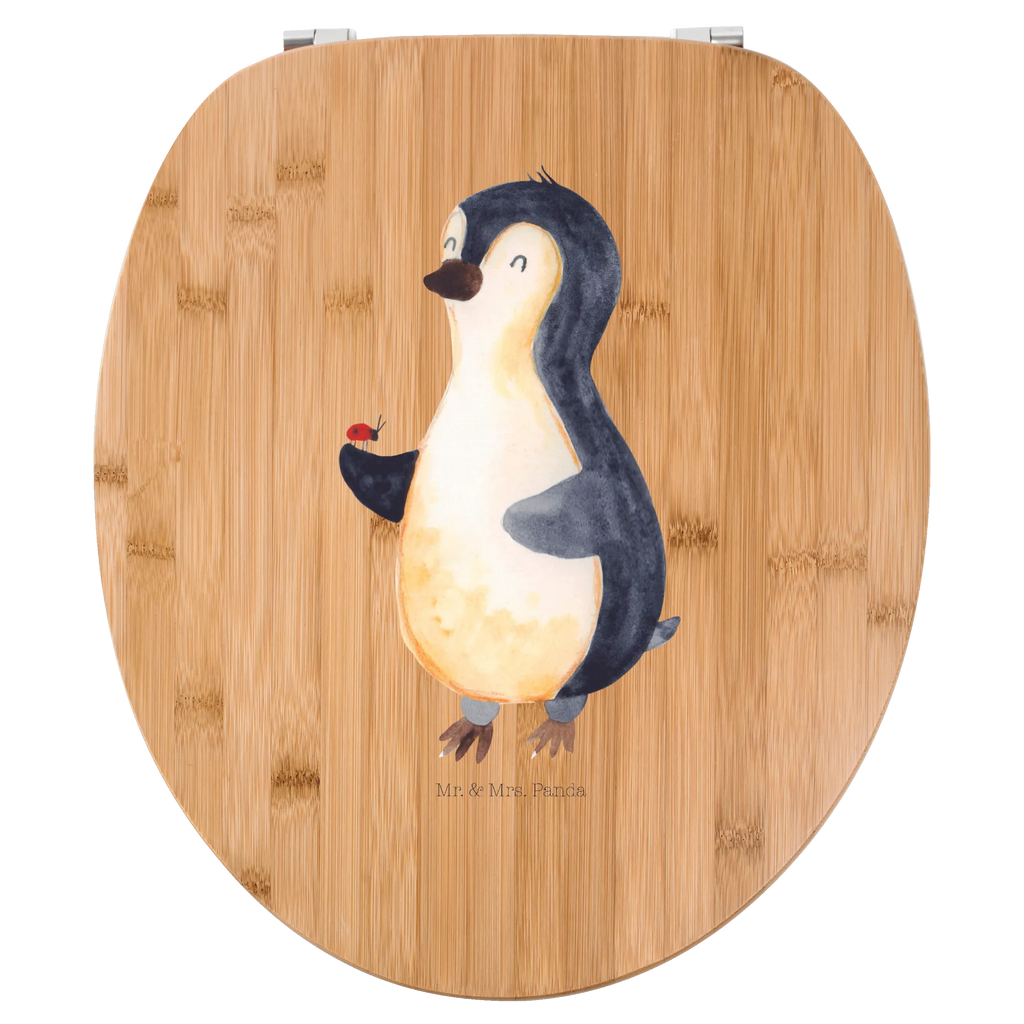 Motiv WC Sitz Pinguin Marienkäfer Toilette, Klodeckel, WC-Sitz, Toilettendeckel, Klobrille, Pinguin, Lebensfreude, Freude, Pinguine, Marienkäfer, Glück, Wunder, Liebe