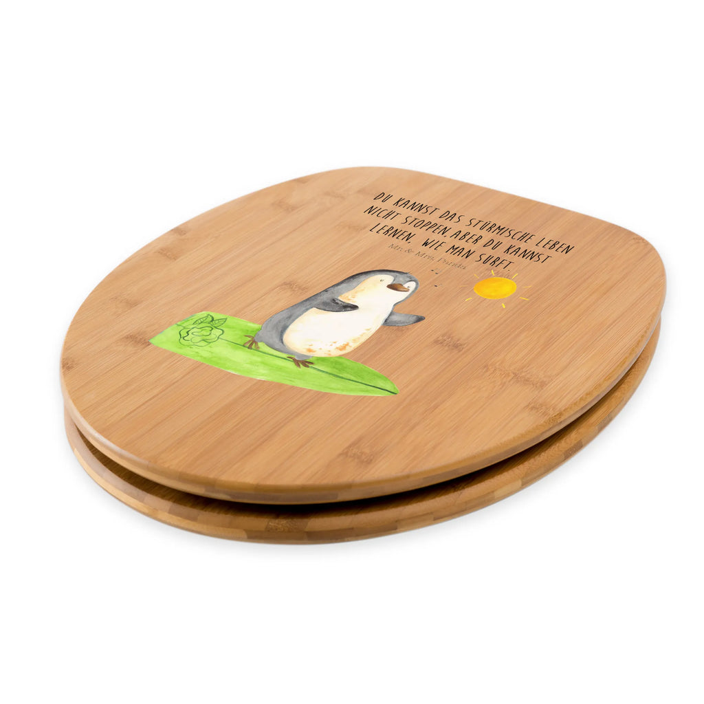 Motiv WC Sitz Pinguin Surfer WC-Sitz, Klobrille, Toilettendeckel, Toilette, Klodeckel, Pinguin, Portugal, Hawaii, Urlaub, Pinguine, Wellen reiten, surfen, Wellen, Surfer