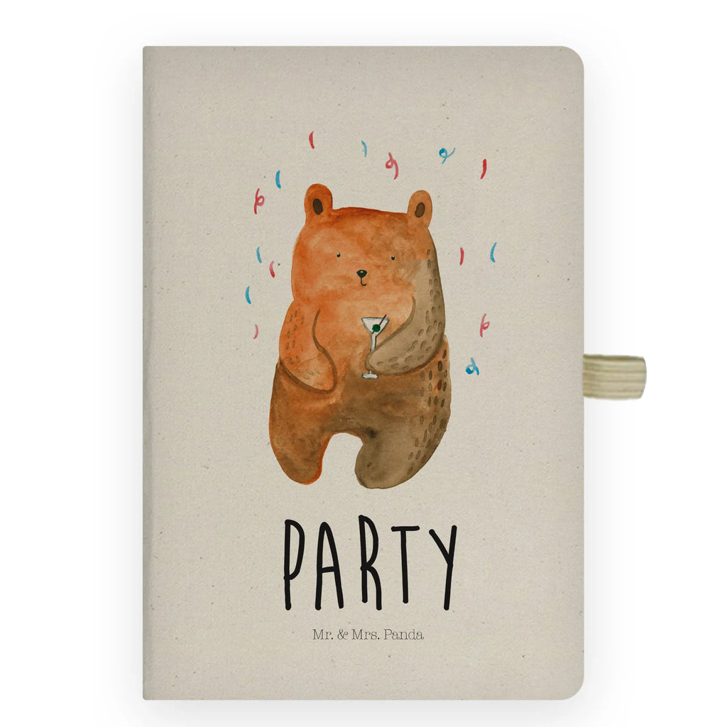 Bawełniany notatnik DIN A4 Niedźwiedź Impreza Notizen, Eintragebuch, Tagebuch, Notizblock, Adressbuch, Journal, Kladde, Skizzenbuch, Notizheft, Schreibbuch, Schreibheft, Bär, Teddy, Teddybär, Geburtstag, Geburtstagsgeschenk, Geschenk, Party, Feiern, Abfeiern, Mitbringsel, Gute Laune, Lustig