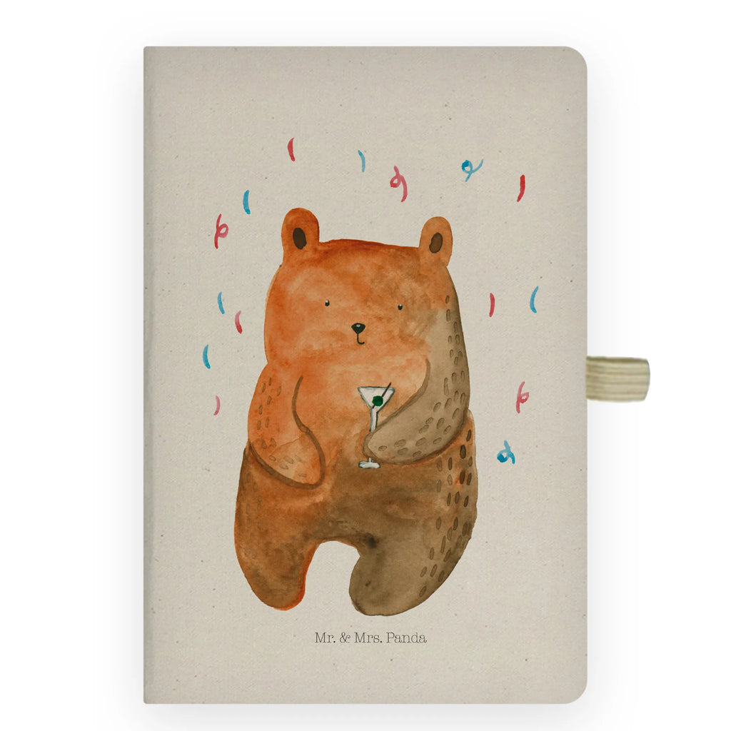 Bawełniany notatnik DIN A4 Niedźwiedź Impreza Notizen, Eintragebuch, Tagebuch, Notizblock, Adressbuch, Journal, Kladde, Skizzenbuch, Notizheft, Schreibbuch, Schreibheft, Bär, Teddy, Teddybär, Geburtstag, Geburtstagsgeschenk, Geschenk, Party, Feiern, Abfeiern, Mitbringsel, Gute Laune, Lustig