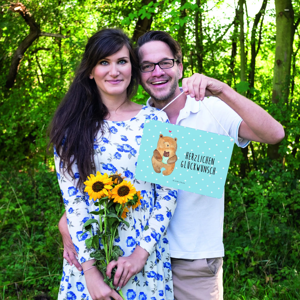 Decorative sign bear infant bear, teddy, teddy bear, cuddly toy, birth, grandson, baptism, congratulations, baby, birthday, nephew, niece, parents, baptized child, mother, grandchild