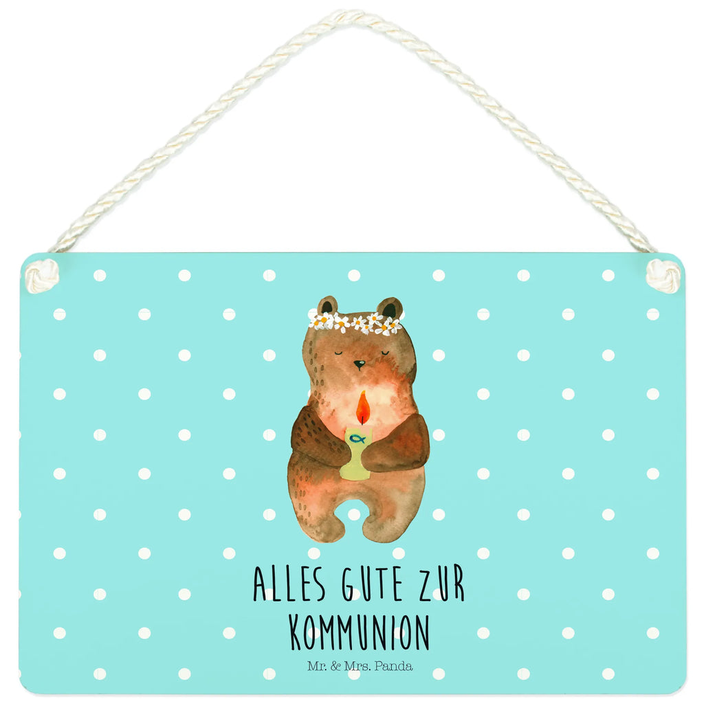 Decorative sign bear communion Türschild, dekoration schild, wandhänger, Holztafel, Motivschild, Dekoschild, Badschild, hängeschild, sprüche schild, Spruchschild, holzbild, Schild mit Spruch, wandtafel, Wandschild, dekoschilder, Küchenschild, Deko Schild, Schild, Deko Wandtafel, Holzschild, dekotafel, Türschild Familie, Bär, Teddy, Teddybär, Taufkerze, Katholisch, Gottes Segen, Kommunion