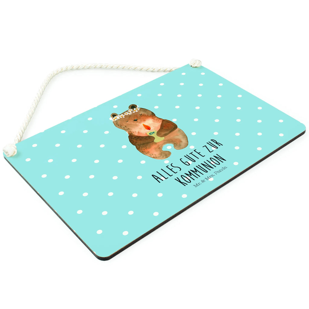 Decorative sign bear communion Türschild, dekoration schild, wandhänger, Holztafel, Motivschild, Dekoschild, Badschild, hängeschild, sprüche schild, Spruchschild, holzbild, Schild mit Spruch, wandtafel, Wandschild, dekoschilder, Küchenschild, Deko Schild, Schild, Deko Wandtafel, Holzschild, dekotafel, Türschild Familie, Bär, Teddy, Teddybär, Taufkerze, Katholisch, Gottes Segen, Kommunion