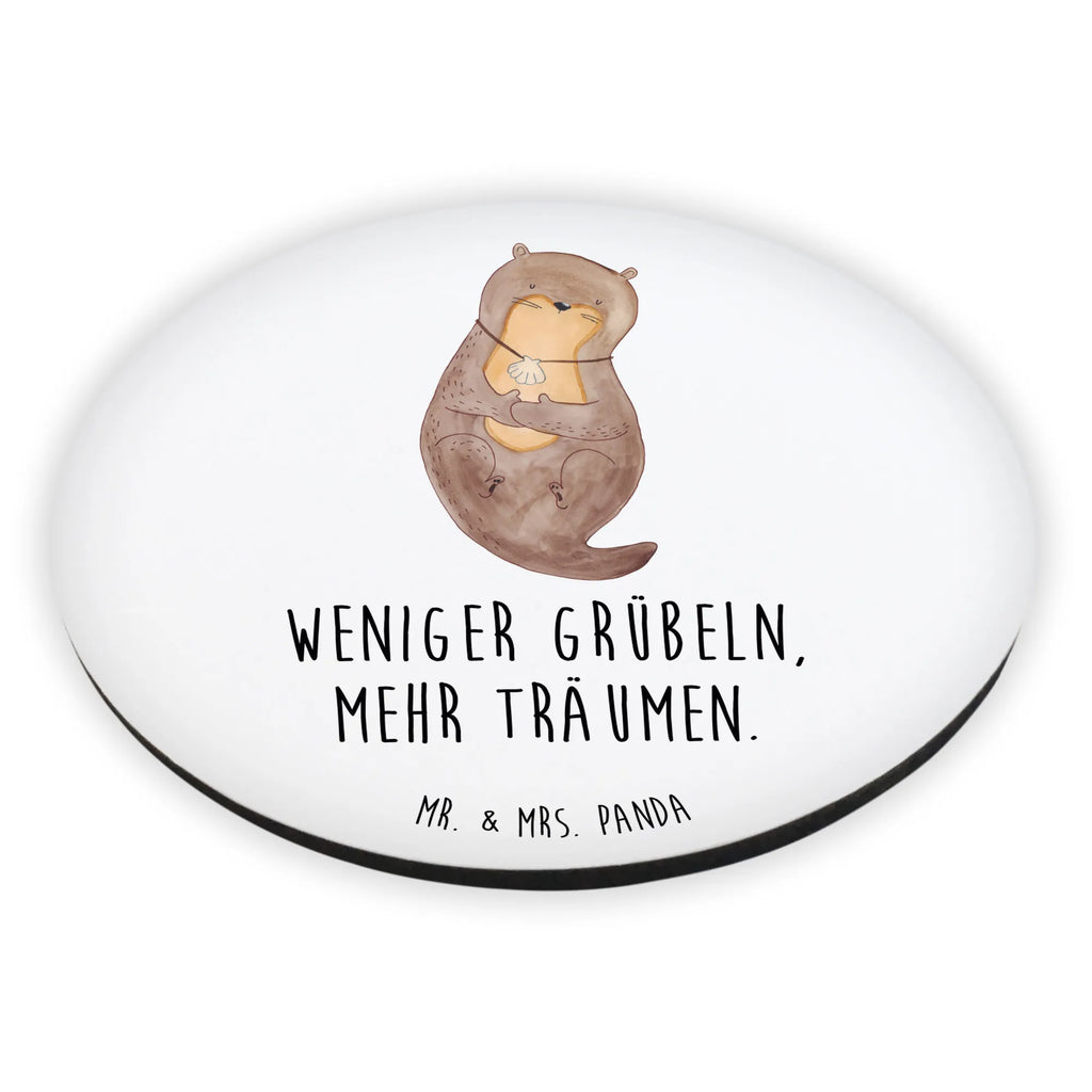 Rund Magnet Otter mit Muschelmedaillon Motivmagnete, Souvenir Magnet, Pinnwandmagnet, Dekomagnet, Whiteboard Magnet, Kühlschrankmagnet, Kühlschrank Dekoration, Notiz Magnet, Otter, Fischotter, Seeotter, grübeln, Otterliebe, träumen, Motivation, Büro, Tagträumen