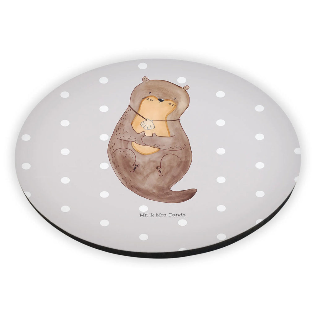 Rund Magnet Otter mit Muschelmedaillon Motivmagnete, Souvenir Magnet, Pinnwandmagnet, Dekomagnet, Whiteboard Magnet, Kühlschrankmagnet, Kühlschrank Dekoration, Notiz Magnet, Otter, Fischotter, Seeotter, grübeln, Otterliebe, träumen, Motivation, Büro, Tagträumen