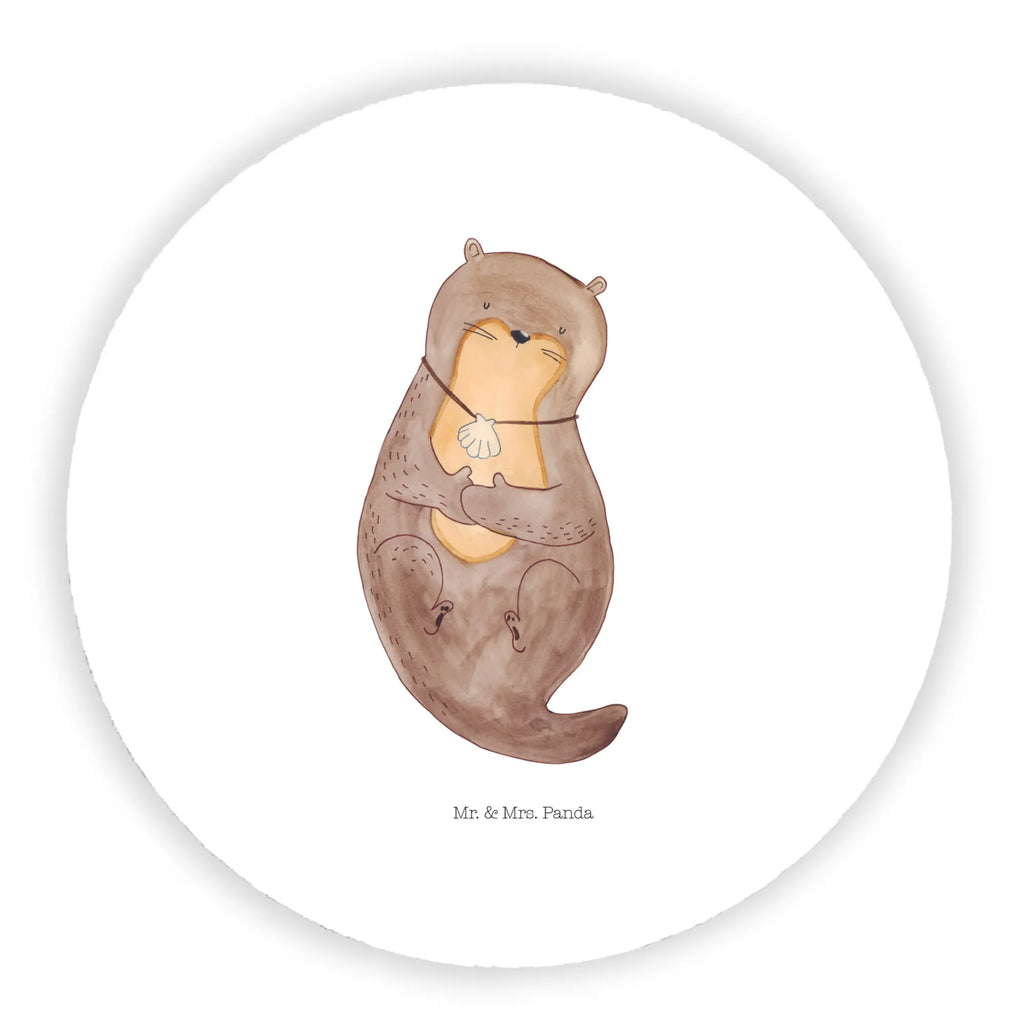 Rund Magnet Otter mit Muschelmedaillon Motivmagnete, Souvenir Magnet, Pinnwandmagnet, Dekomagnet, Whiteboard Magnet, Kühlschrankmagnet, Kühlschrank Dekoration, Notiz Magnet, Otter, Fischotter, Seeotter, grübeln, Otterliebe, träumen, Motivation, Büro, Tagträumen