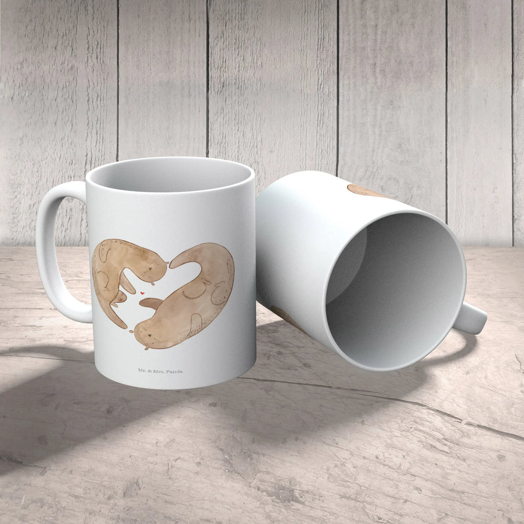 Tasse Otter Herz Tasse, Teetasse, Tasse mit Zitaten, Tasse mit Motiven, Kaffeetasse, Porzellantasse, Keramiktasse, Geschenktasse, Bürotasse, Otter, Fischotter, Seeotter, Herz, Hochzeitstag, Liebesbeweis, Verlobung, gemeinsames Leben, Liebe, Bessere Hälfte, Liebesgeschenk, Jahrestag, Love you
