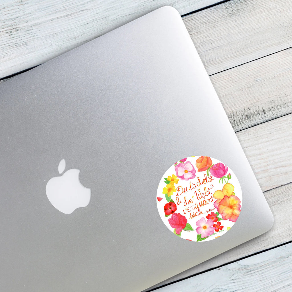 120mm okrągła naklejka Uśmiechasz się Dekoracje kwiatowe, dekoracje wiosenne, dekoracje letnie, dekoracja, pozytywna wiadomość, miłośnik natury, na zewnątrz, natura, przygoda