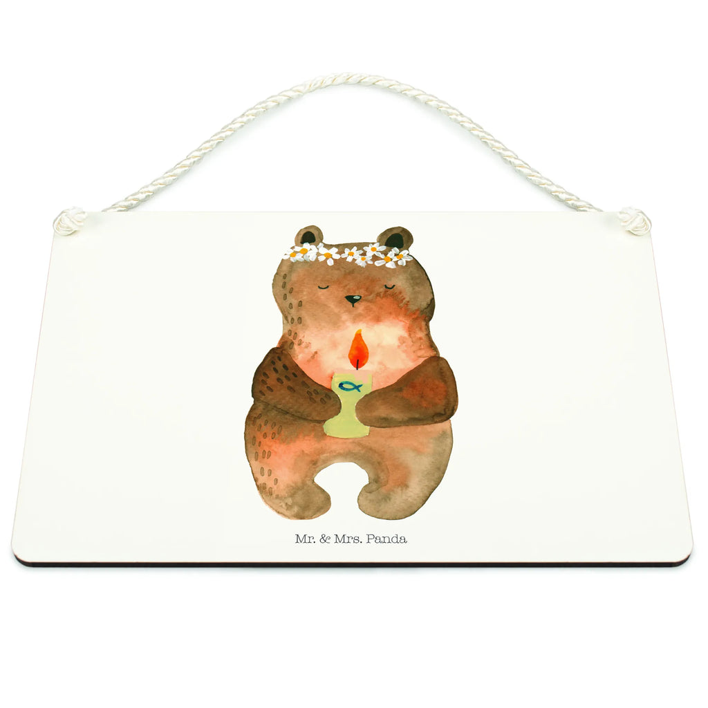 Decorative sign bear communion Türschild, dekoration schild, wandhänger, Holztafel, Motivschild, Dekoschild, Badschild, hängeschild, sprüche schild, Spruchschild, holzbild, Schild mit Spruch, wandtafel, Wandschild, dekoschilder, Küchenschild, Deko Schild, Schild, Deko Wandtafel, Holzschild, dekotafel, Türschild Familie, Bär, Teddy, Teddybär, Taufkerze, Katholisch, Gottes Segen, Kommunion