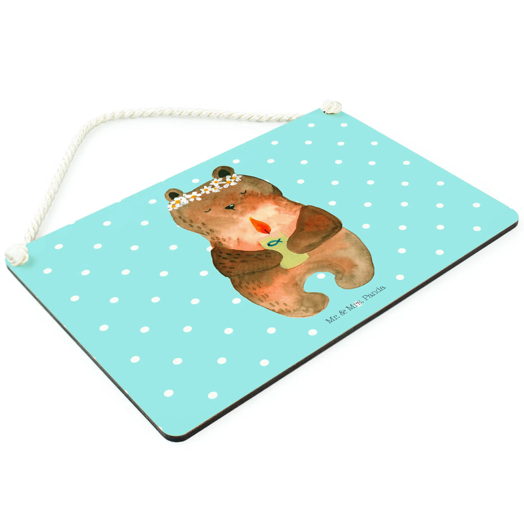 Decorative sign bear communion Türschild, dekoration schild, wandhänger, Holztafel, Motivschild, Dekoschild, Badschild, hängeschild, sprüche schild, Spruchschild, holzbild, Schild mit Spruch, wandtafel, Wandschild, dekoschilder, Küchenschild, Deko Schild, Schild, Deko Wandtafel, Holzschild, dekotafel, Türschild Familie, Bär, Teddy, Teddybär, Taufkerze, Katholisch, Gottes Segen, Kommunion