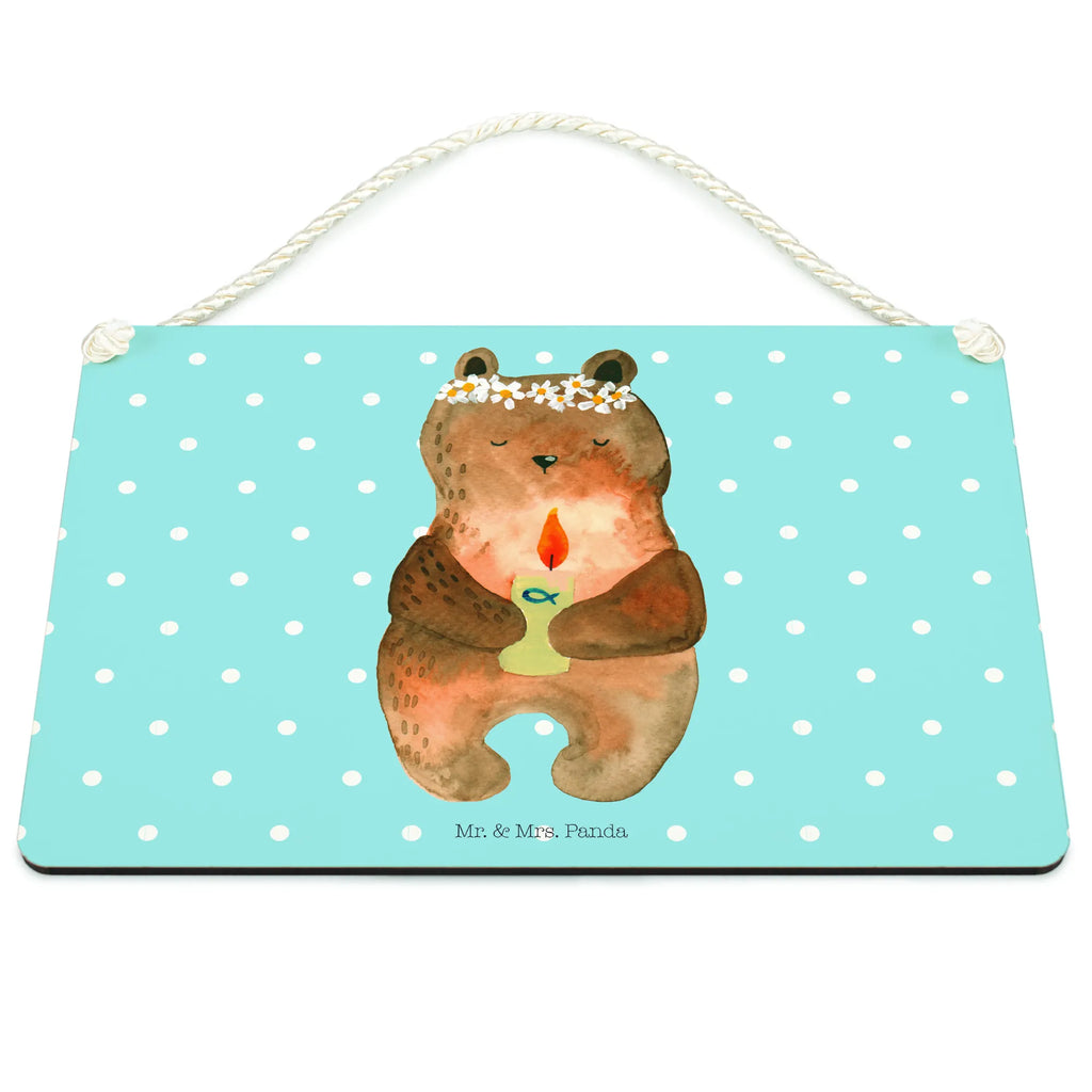 Decorative sign bear communion Türschild, dekoration schild, wandhänger, Holztafel, Motivschild, Dekoschild, Badschild, hängeschild, sprüche schild, Spruchschild, holzbild, Schild mit Spruch, wandtafel, Wandschild, dekoschilder, Küchenschild, Deko Schild, Schild, Deko Wandtafel, Holzschild, dekotafel, Türschild Familie, Bär, Teddy, Teddybär, Taufkerze, Katholisch, Gottes Segen, Kommunion