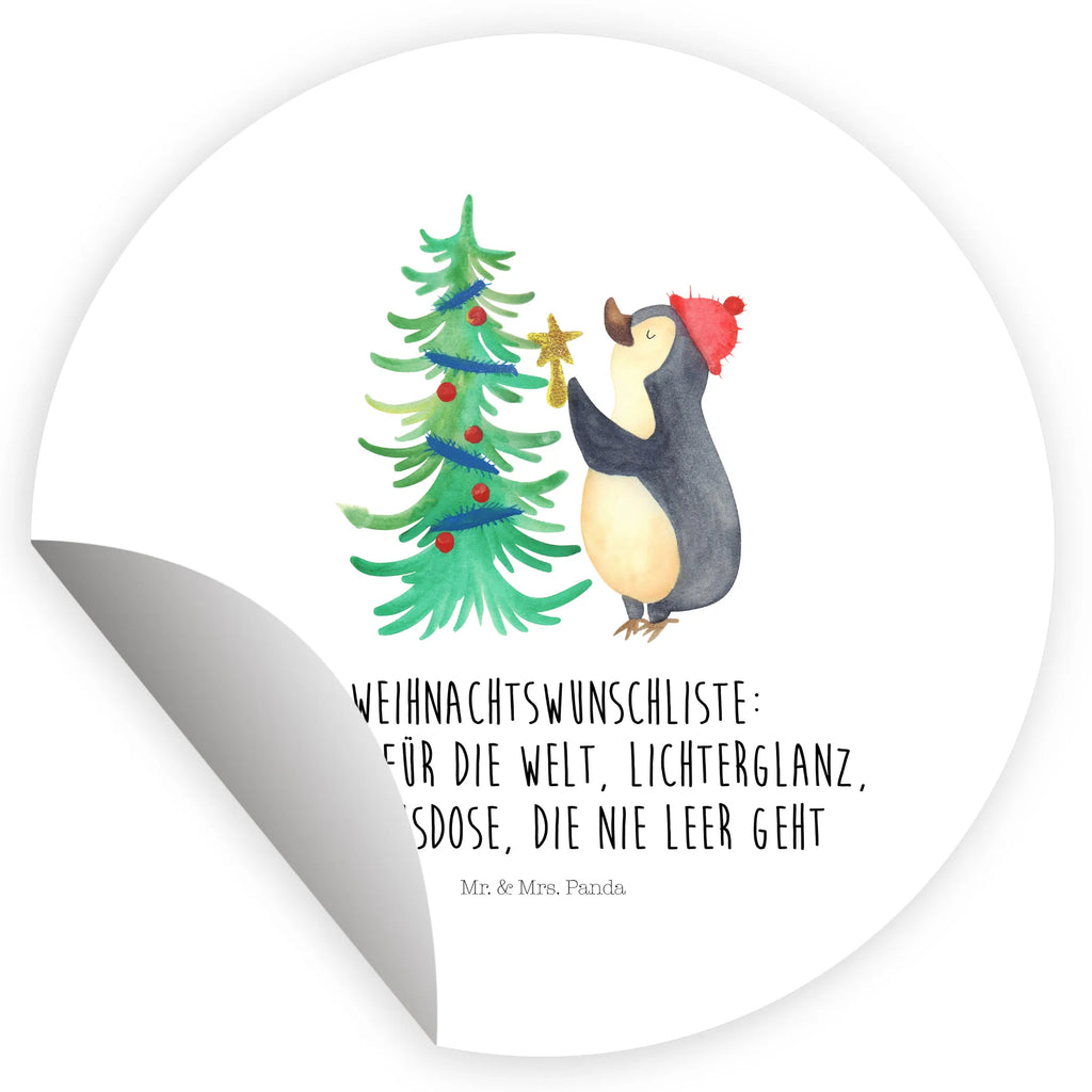 Rund Aufkleber Pinguin Weihnachtsbaum Aufkleber, Kinder, Etikett, Sticker, rund, Winter, Weihnachten, Weihnachtsdeko, Nikolaus, Advent, Heiligabend, Wintermotiv, Pinguin