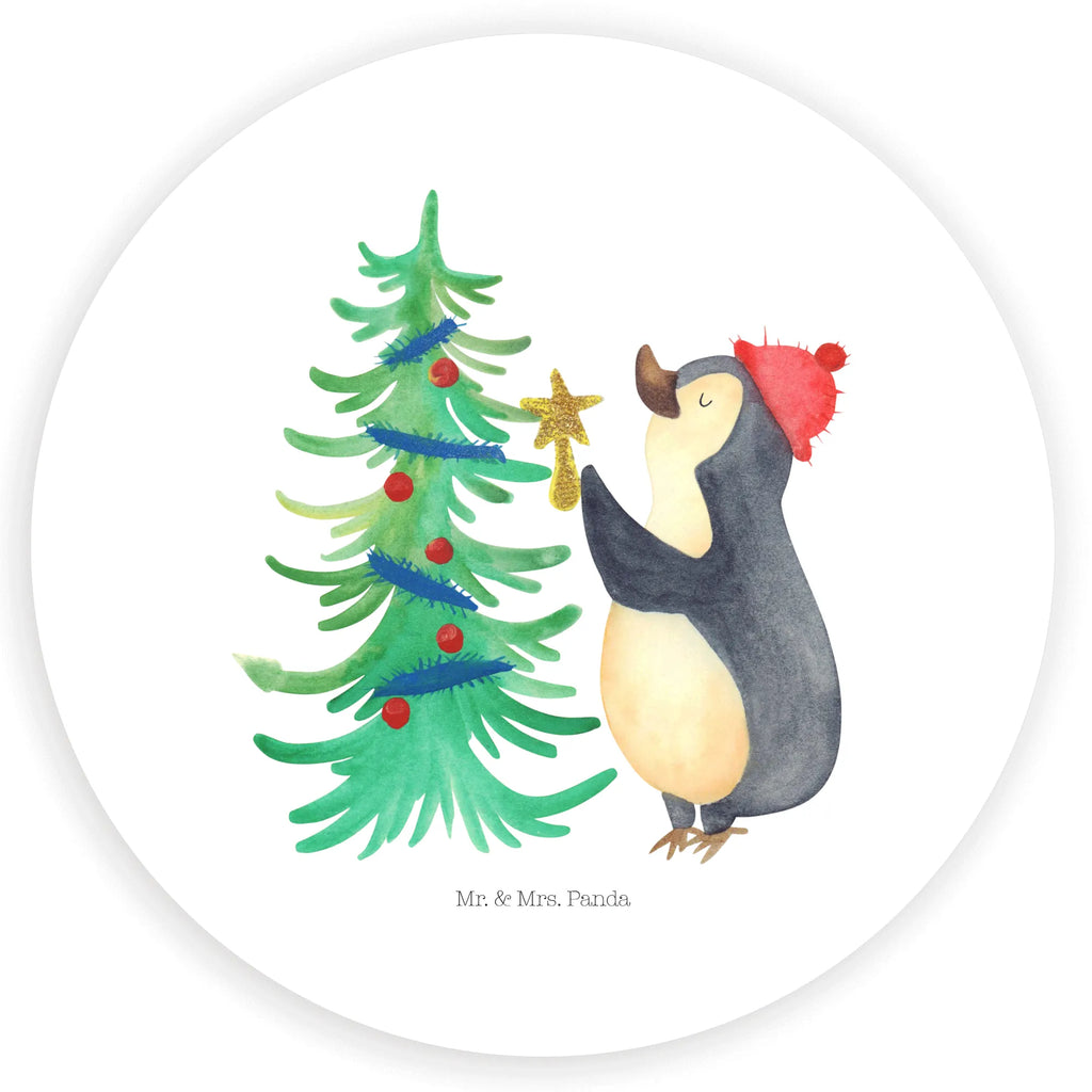 Rund Aufkleber Pinguin Weihnachtsbaum Aufkleber, Kinder, Etikett, Sticker, rund, Winter, Weihnachten, Weihnachtsdeko, Nikolaus, Advent, Heiligabend, Wintermotiv, Pinguin