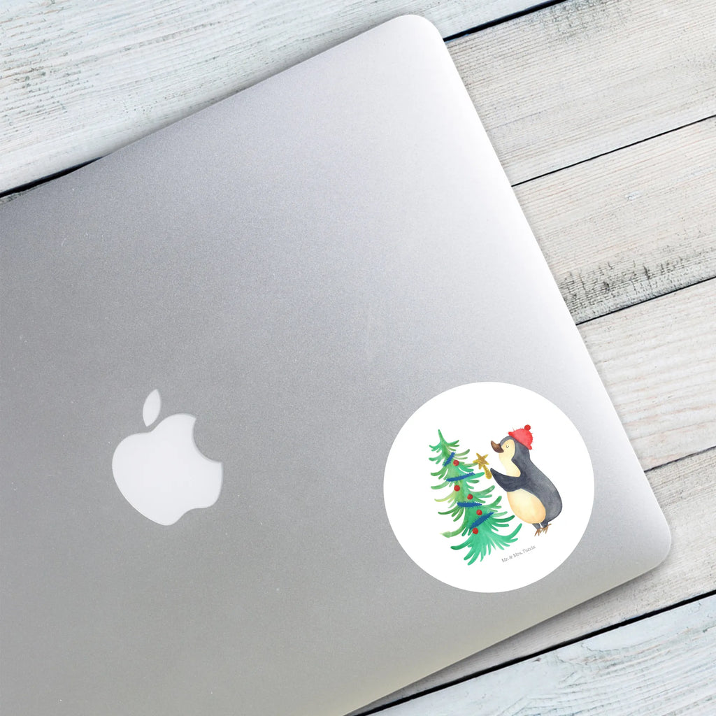 Rund Aufkleber Pinguin Weihnachtsbaum Aufkleber, Kinder, Etikett, Sticker, rund, Winter, Weihnachten, Weihnachtsdeko, Nikolaus, Advent, Heiligabend, Wintermotiv, Pinguin