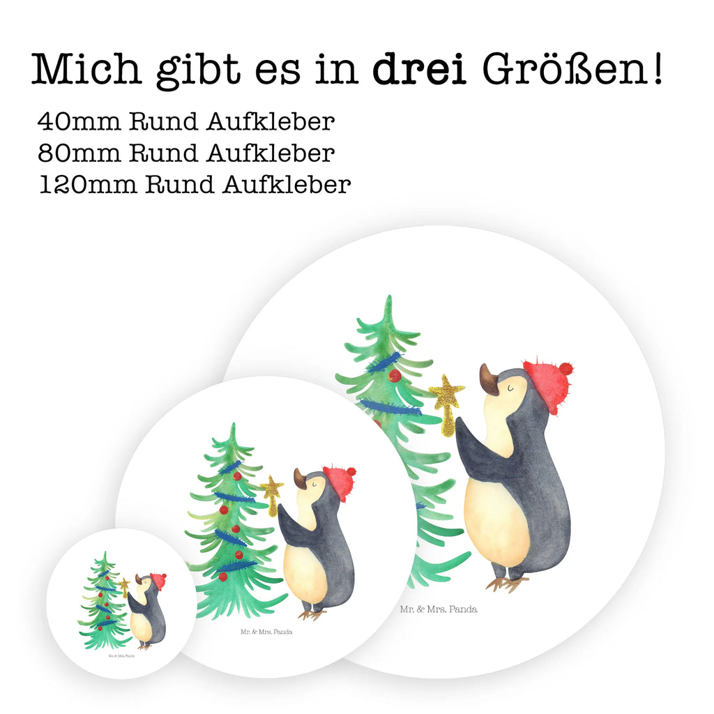 Rund Aufkleber Pinguin Weihnachtsbaum Aufkleber, Kinder, Etikett, Sticker, rund, Winter, Weihnachten, Weihnachtsdeko, Nikolaus, Advent, Heiligabend, Wintermotiv, Pinguin