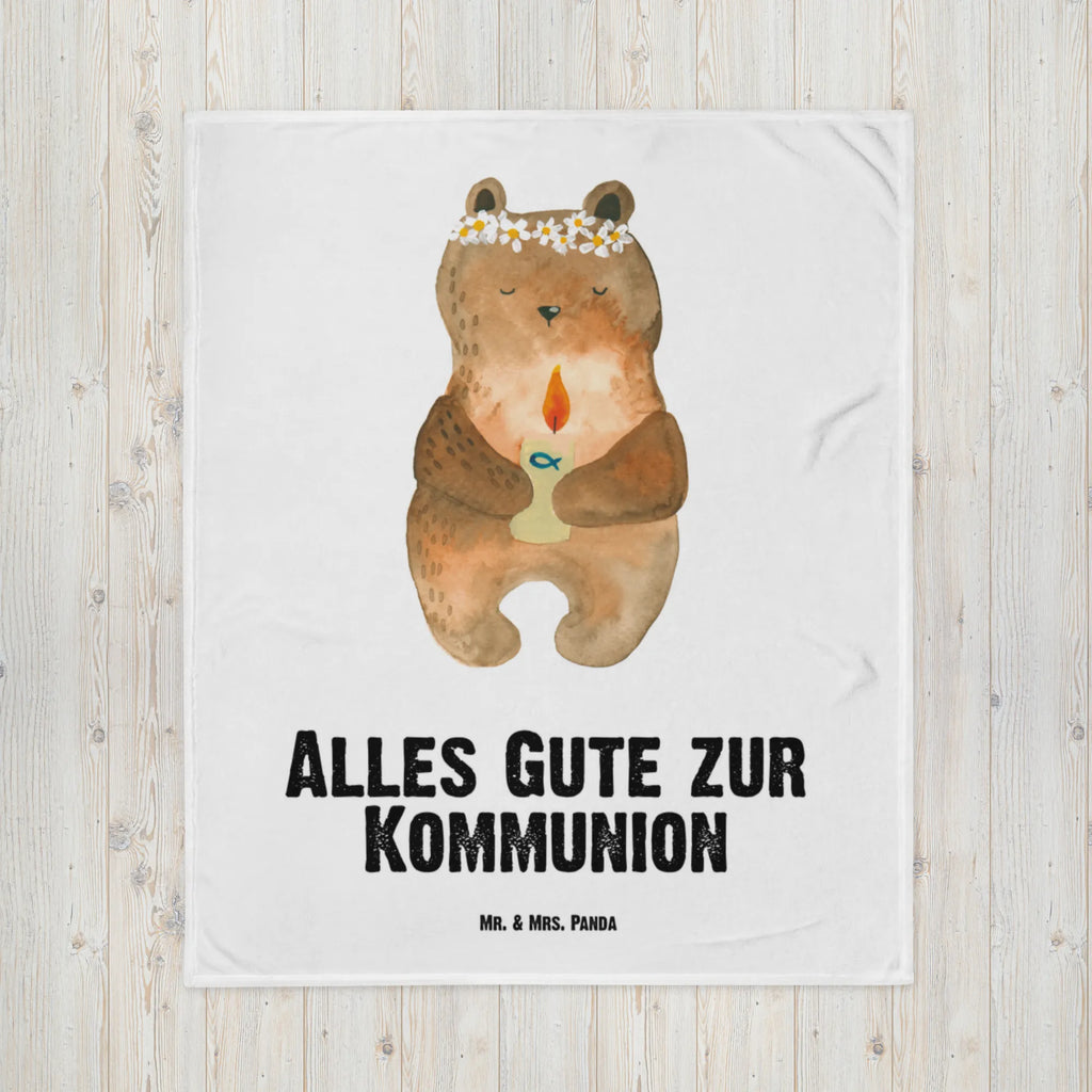 Kocyk dla niemowląt Niedźwiedź Komunia Geschenk Geburt, Babyecke Kuscheldecke, Krabbeldecke, Babygeschenk, Babydecke, Bär, Teddy, Teddybär, Taufkerze, katholisch, Gottes Segen, Kommunion