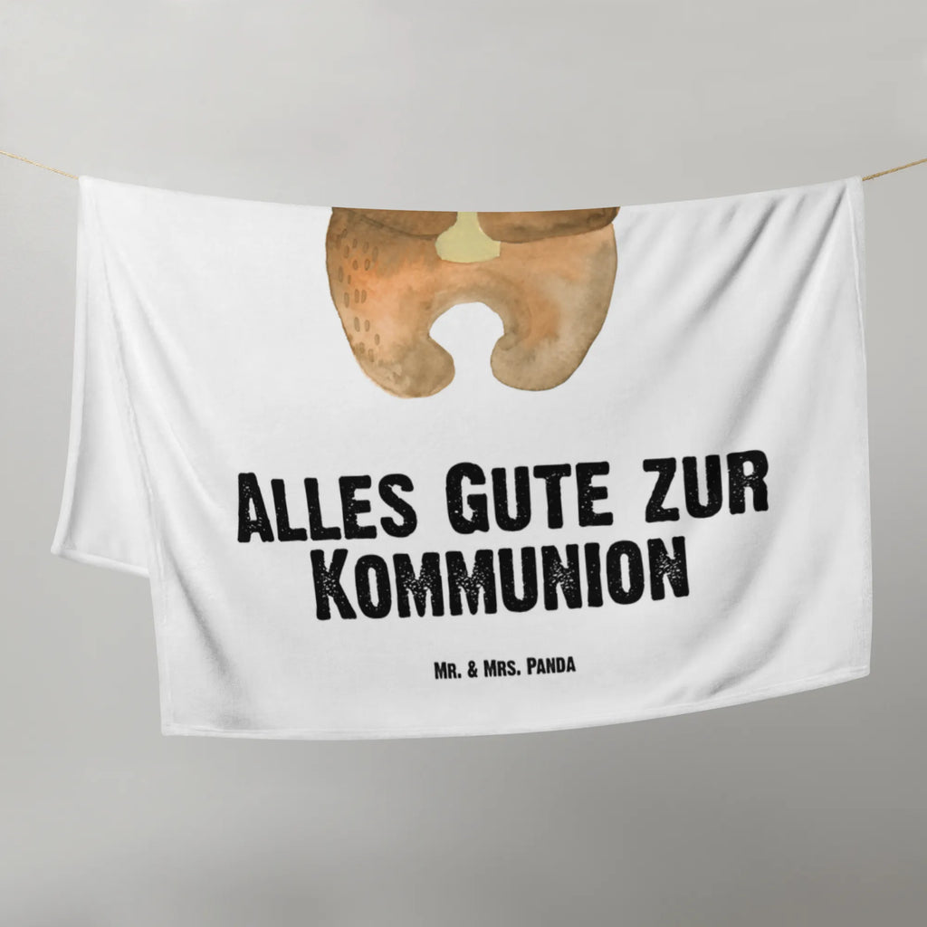 Kocyk dla niemowląt Niedźwiedź Komunia Geschenk Geburt, Babyecke Kuscheldecke, Krabbeldecke, Babygeschenk, Babydecke, Bär, Teddy, Teddybär, Taufkerze, katholisch, Gottes Segen, Kommunion