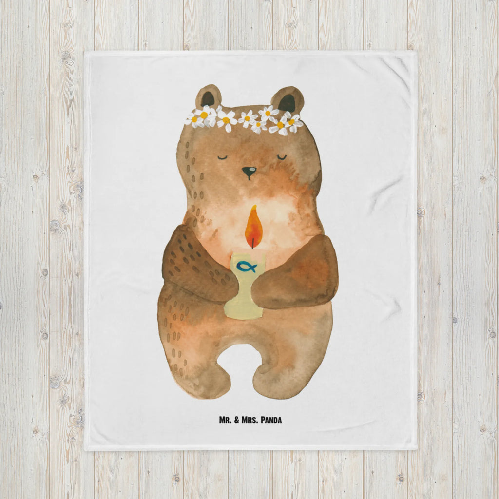 Kocyk dla niemowląt Niedźwiedź Komunia Geschenk Geburt, Babyecke Kuscheldecke, Krabbeldecke, Babygeschenk, Babydecke, Bär, Teddy, Teddybär, Taufkerze, katholisch, Gottes Segen, Kommunion