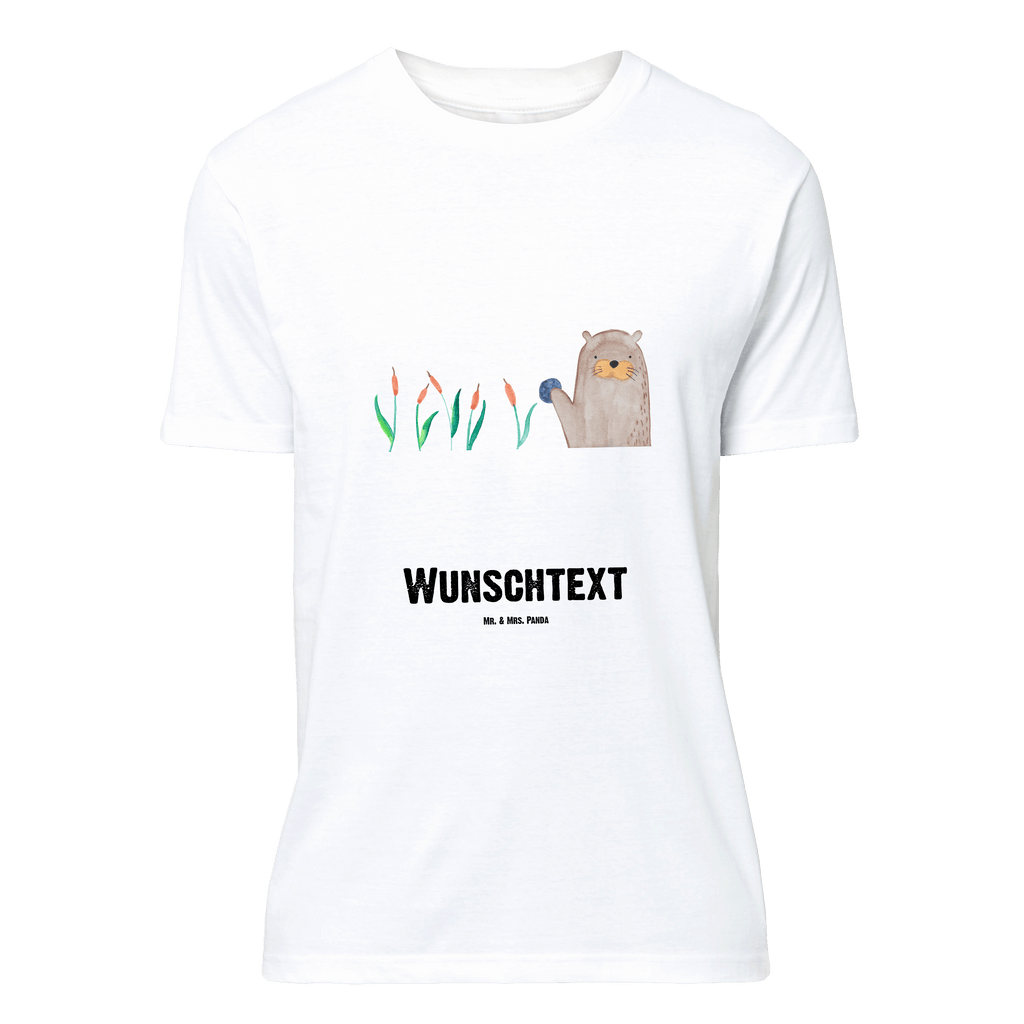 Personalisiertes T-Shirt Otter mit Stein T-Shirt Personalisiert, T-Shirt mit Namen, T-Shirt mit Aufruck, Männer, Frauen, Wunschtext, Bedrucken, Otter, Fischotter, Seeotter, Otter Seeotter See Otter