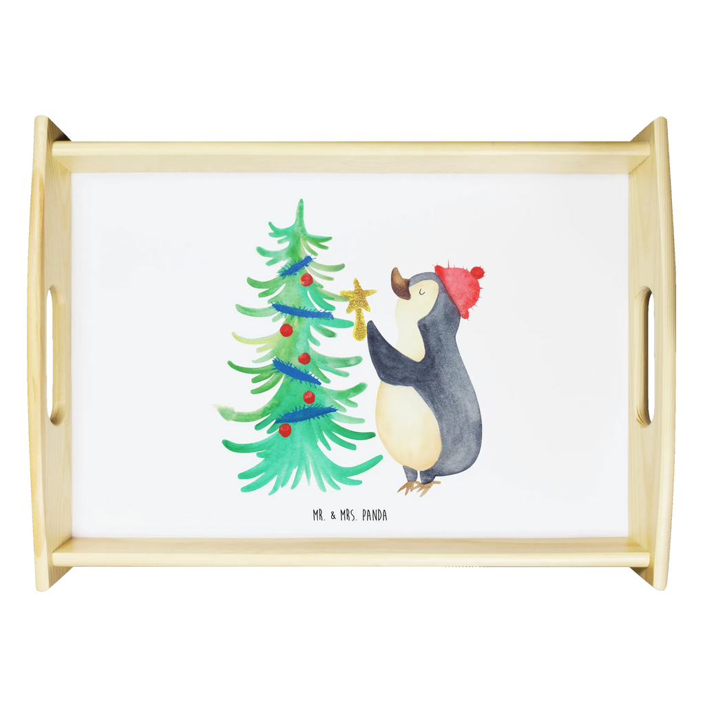 Serviertablett Pinguin Weihnachtsbaum Tablett, Frühstückstablett, Dekotablett, Küchentablett, Serviertablett, Holztablett, Winter, Weihnachten, Weihnachtsdeko, Nikolaus, Advent, Heiligabend, Wintermotiv, Pinguin