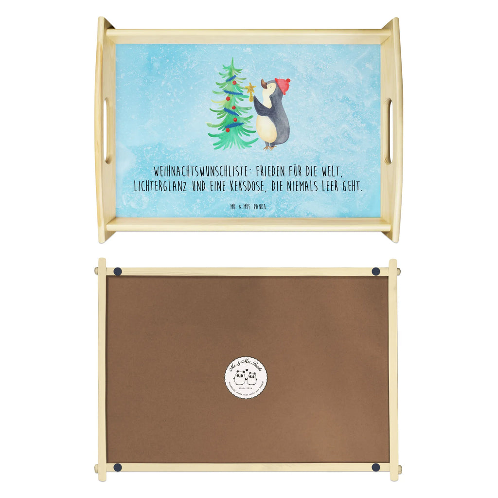 Serviertablett Pinguin Weihnachtsbaum Tablett, Frühstückstablett, Dekotablett, Küchentablett, Serviertablett, Holztablett, Winter, Weihnachten, Weihnachtsdeko, Nikolaus, Advent, Heiligabend, Wintermotiv, Pinguin