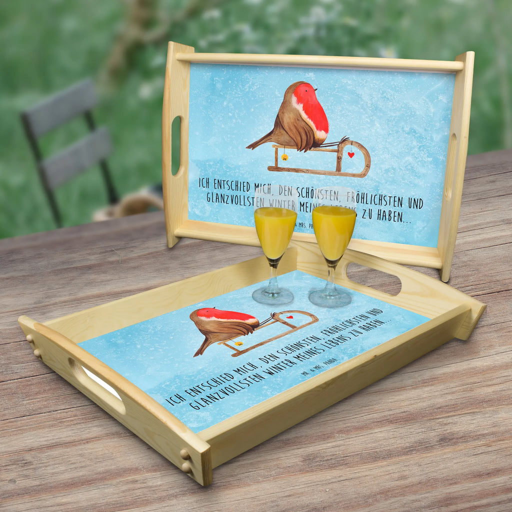 Serving tray robin Sleds tray, kitchen tray, breakfast tray, wooden tray, serving tray, Winter, Christmas, Christmas time, snow, bird, sleigh