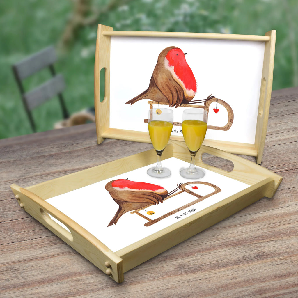 Serving tray robin Sleds tray, kitchen tray, breakfast tray, wooden tray, serving tray, Winter, Christmas, Christmas time, snow, bird, sleigh