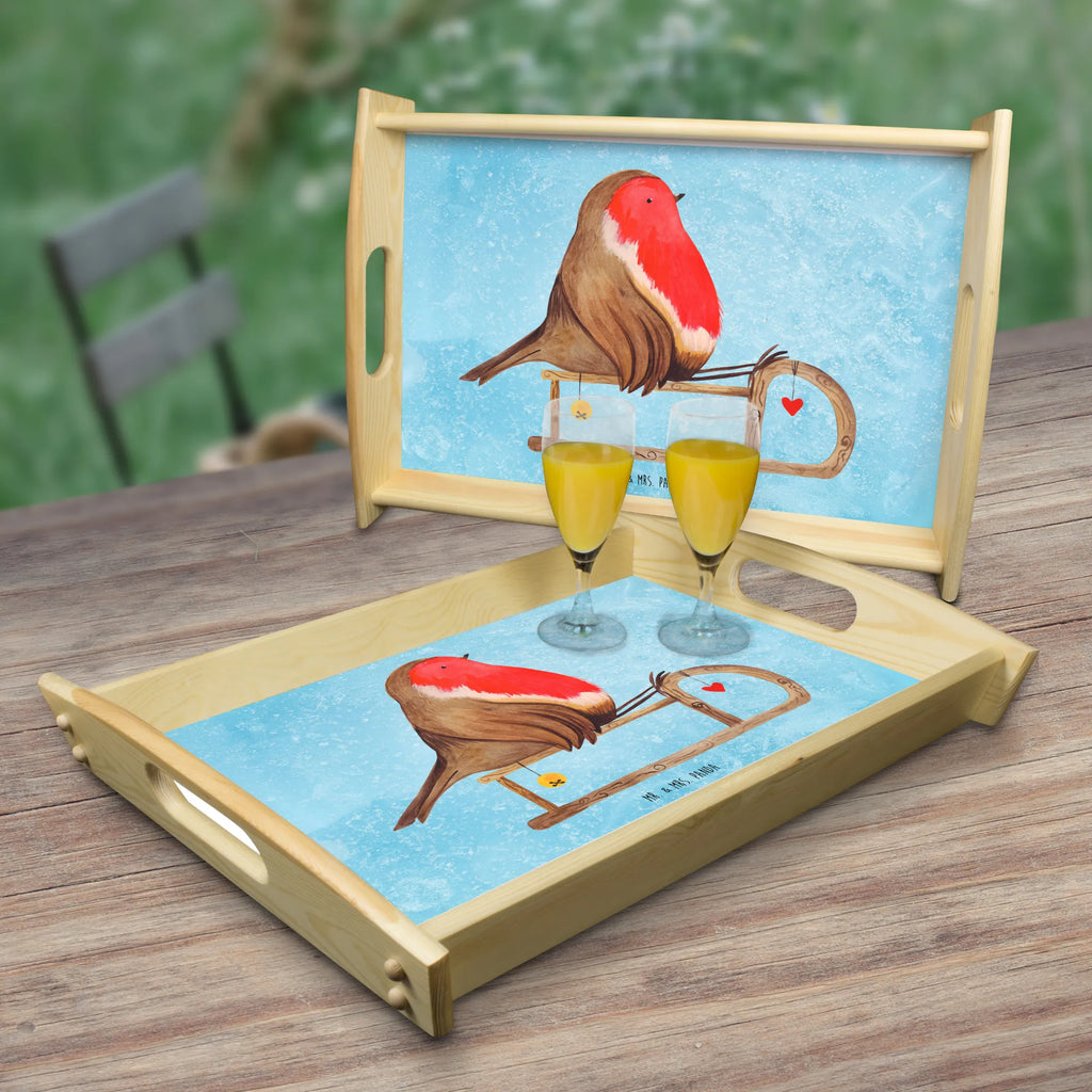 Serving tray robin Sleds tray, kitchen tray, breakfast tray, wooden tray, serving tray, Winter, Christmas, Christmas time, snow, bird, sleigh
