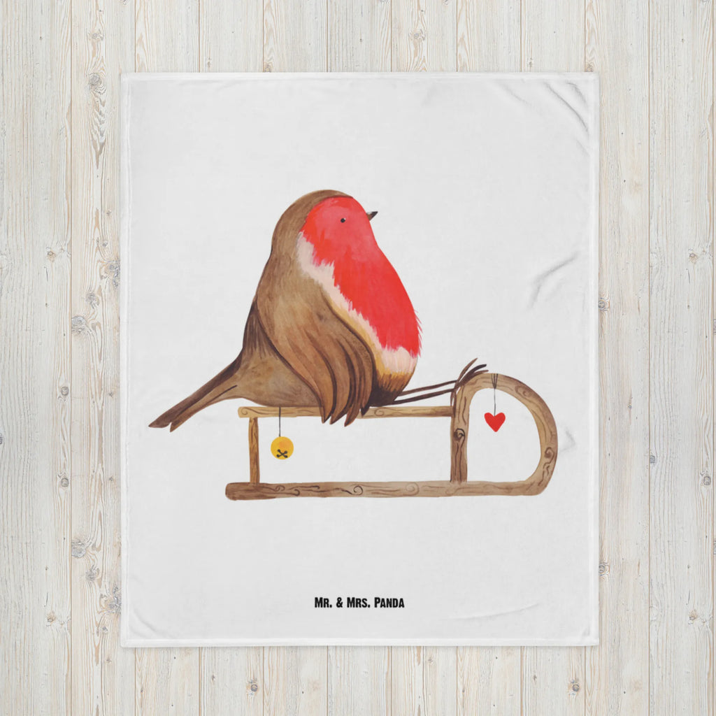 Kocyk dla niemowląt rudzik sanki Krabbeldecke, Babydecke, Babygeschenk, Babyecke Kuscheldecke, Geschenk Geburt, Winter, Weihnachten, Weihnachtsdeko, Nikolaus, Advent, Heiligabend, Wintermotiv, Vogel, Schlitten