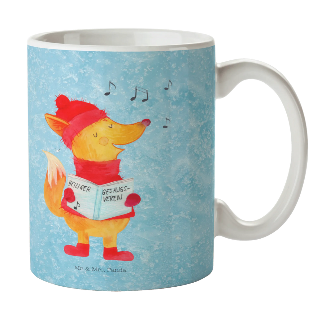 Kubek lis Śpiewak Tasse mit Zitaten, Bürotasse, Keramiktasse, Kaffeetasse, Teetasse, Tasse, Porzellantasse, Geschenktasse, Tasse mit Motiven, Winter, Weihnachten, Weihnachtsdeko, Nikolaus, Advent, Heiligabend, Wintermotiv, Singen, Sänger, Füchse, Fuchs, Geschenk Sänger, Weihnachtslieder
