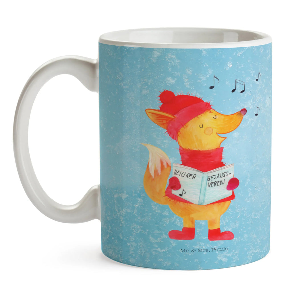 Kubek lis Śpiewak Tasse mit Zitaten, Bürotasse, Keramiktasse, Kaffeetasse, Teetasse, Tasse, Porzellantasse, Geschenktasse, Tasse mit Motiven, Winter, Weihnachten, Weihnachtsdeko, Nikolaus, Advent, Heiligabend, Wintermotiv, Singen, Sänger, Füchse, Fuchs, Geschenk Sänger, Weihnachtslieder