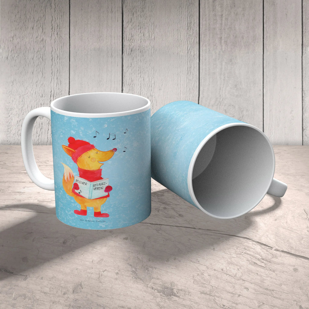 Kubek lis Śpiewak Tasse mit Zitaten, Bürotasse, Keramiktasse, Kaffeetasse, Teetasse, Tasse, Porzellantasse, Geschenktasse, Tasse mit Motiven, Winter, Weihnachten, Weihnachtsdeko, Nikolaus, Advent, Heiligabend, Wintermotiv, Singen, Sänger, Füchse, Fuchs, Geschenk Sänger, Weihnachtslieder