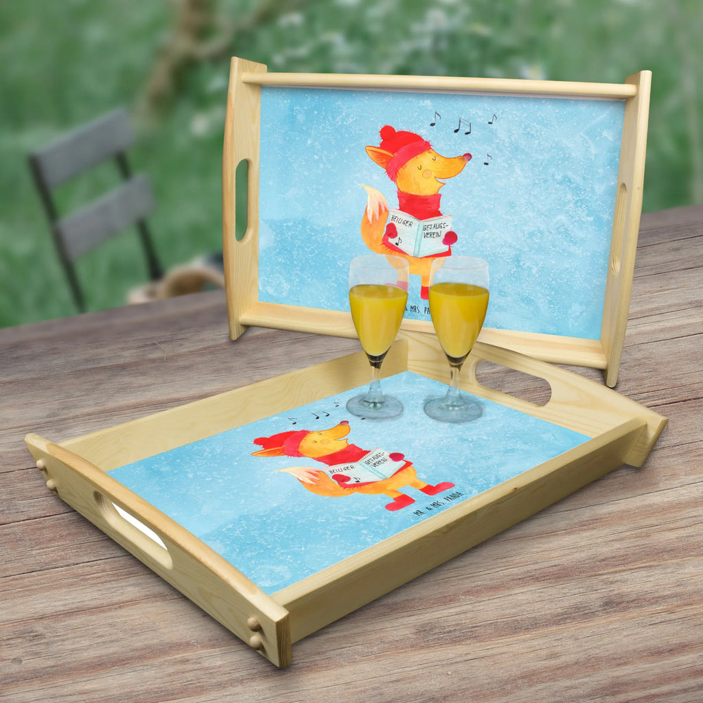 Serving tray Fox Singer serving tray, kitchen tray, wooden tray, tray, breakfast tray, Winter, Christmas, Christmas time, snow