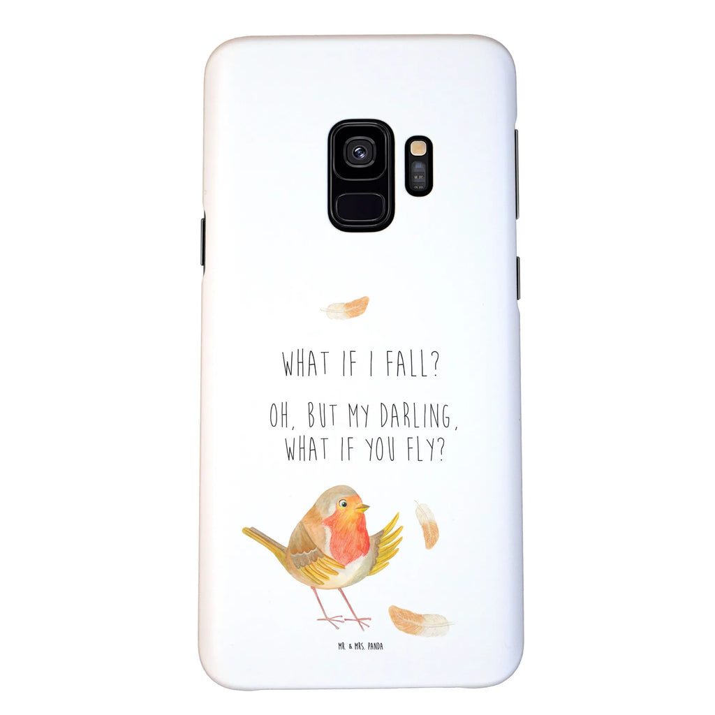 Etui na iPhone 10 rudzik Pióra Handyhülle, Cover, Handycover, Handy, Handy Case, Hülle, Iphone X, Iphone 10, Lustige Sprüche, Tiermotive, Tiere, Gute Laune, Motivation Sprüche, Motivationsbilder, Vogel, Rotkehlchen, fliegen, What If I Fall, Spruch Mut, Spruch Motivation