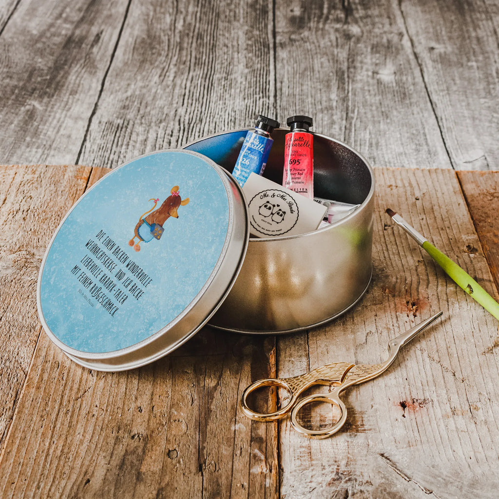 okrągła puszka z blachy Mysz ciastka Zima, Boże Narodzenie, dekoracje świąteczne, Mikołaj, Adwent, Wigilia, zimowy motyw