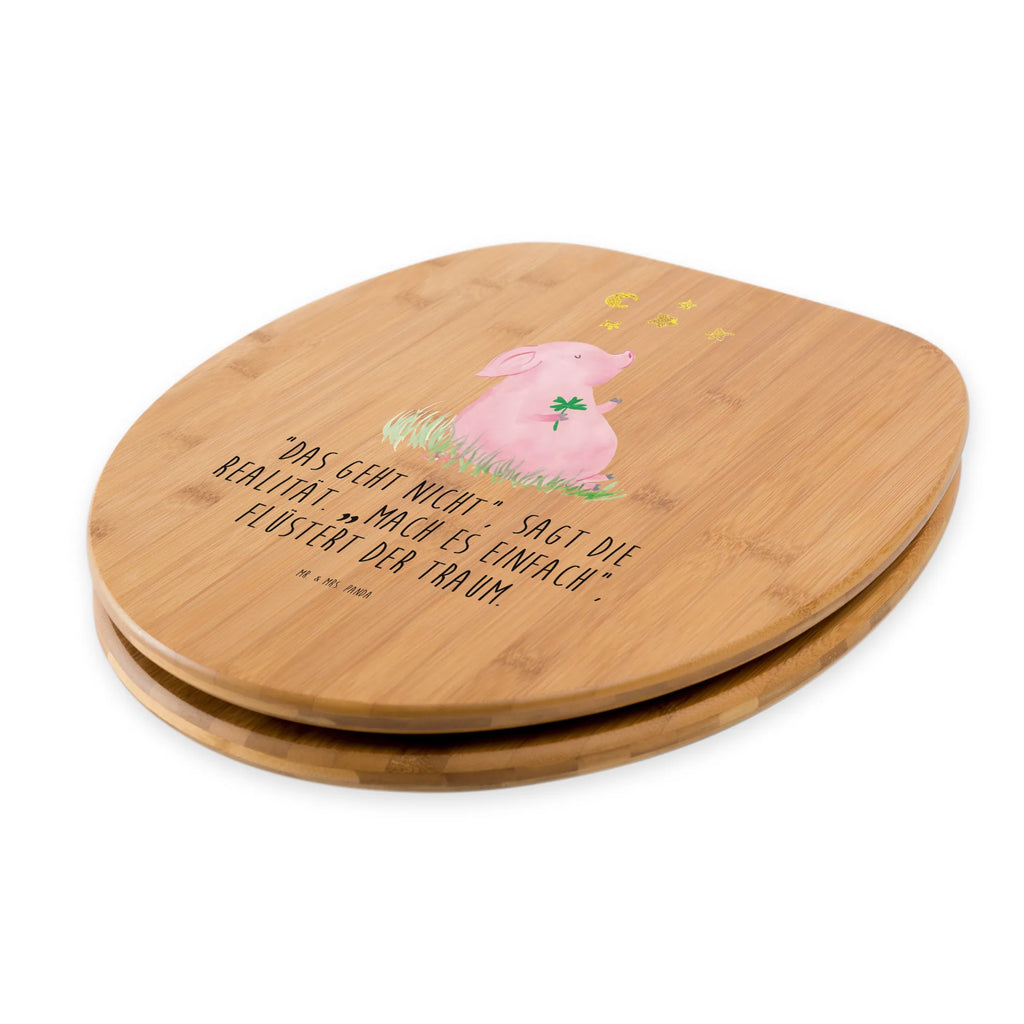 Motif toilet seat Pig Luck toilet, toilet cover, wood, toilet lid, toilet seat, small animals, cute, funny, cute animal motives, hand drawn, small world, funny sayings, good mood, happy, gifts, gift ideas, special gifts, animal lover, card, asterisks, Lucky bastard. Luck, stars, dreams, piglet, motivation, goals, lucky charm, pig